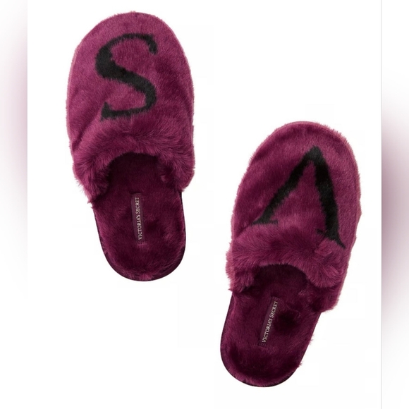 Victoria's Secret Purple Plush Slippers Size S-M New Condition! - Picture 1 of 2